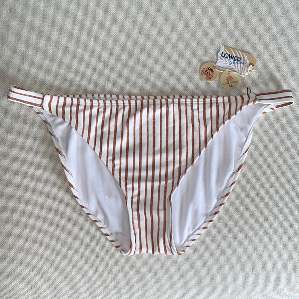 NWT Slimming Striped Bikini Bottom UPF 50 Size XL